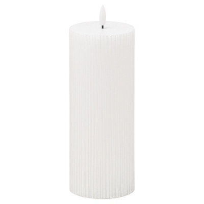 Hill Interiors Luxe Collection Natural Glow 3X8 Textured Ribbed Led Candle - image 1