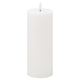Hill Interiors Luxe Collection Natural Glow 3X8 Textured Ribbed Led Candle - thumbnail 1