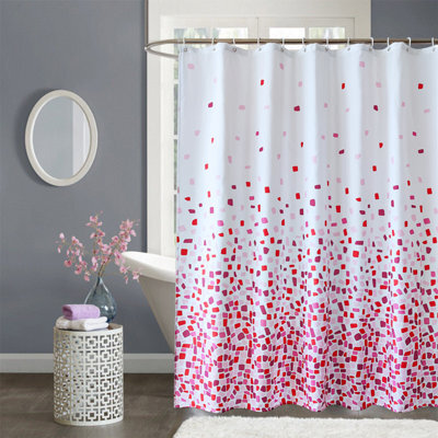 Neel Blue Bathroom Shower Curtain Polyester Mould & Mildew With 12 Curtain Hook Water-Resistant Bath Curtain 180 X 180Cm - image 1