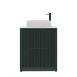 Royal Bathrooms Avenza 700mm Deep Moss Green Floor Standing Countertop Bathroom Vanity Unit 2 Drawer With Lyon Basin - thumbnail 6