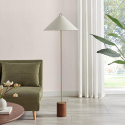 Furniturebox Uk Theo White & Wood Standing Floor Lamp - thumbnail 3