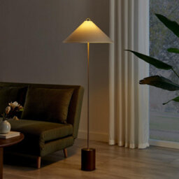 Furniturebox Uk Theo White & Wood Standing Floor Lamp - thumbnail 2