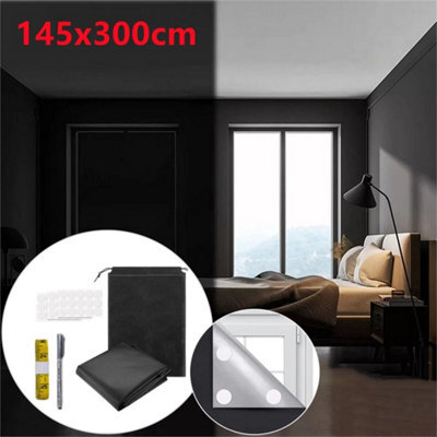 300X145Cm Portable Blackout Blind Blinds Window Easy To Stick Travel And Bedroom - image 1