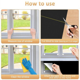 300X145Cm Portable Blackout Blind Blinds Window Easy To Stick Travel And Bedroom - thumbnail 3