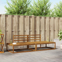 Walplus Outdoor Sofa Set Natural Solid Acacia Wood