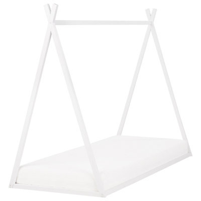 Beliani Kids Bed Teepee Pine Wood Saurat 90 X 200 Cm (Eu Single) White - image 1