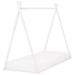 Beliani Kids Bed Teepee Pine Wood Saurat 90 X 200 Cm (Eu Single) White - thumbnail 1