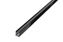 Ilcom Shower Profile Glass Fixing Lm In Gloss Black Stainless Steel 11mm X 2700mm