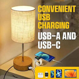 Dimmable Touch Control Table Lamp With Fabric Shade & Dual Usb Charging Ports - thumbnail 4