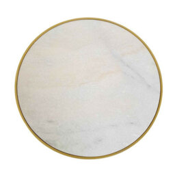 Aspect Furniture Gallieni Round Genuine Marble End Table,white - thumbnail 3