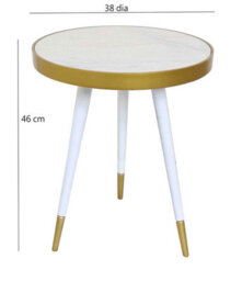 Aspect Furniture Gallieni Round Genuine Marble End Table,white - thumbnail 6