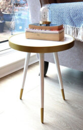 Aspect Furniture Gallieni Round Genuine Marble End Table,white - thumbnail 1
