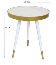 Aspect Furniture Gallieni Round Genuine Marble End Table,white - thumbnail 5