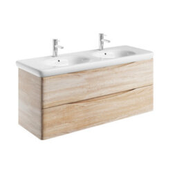 Plum&clay Eden Light Oak Wall Hung Vanity Unit With Round Resin Basin (W)1240mm - thumbnail 4