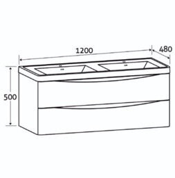Plum&clay Eden Light Oak Wall Hung Vanity Unit With Round Resin Basin (W)1240mm - thumbnail 9
