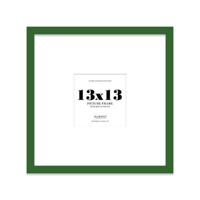 "13X13"" Green Picture Frame - 13X13"" Square Frame With 9X9"" Mount For 13X13""/9X9"" Pictures Moderrn Style Thin Edge, 1 Pack" - image 1