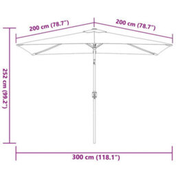 Berkfield Elegant Outdoor Parasol With Metal Pole 300X200 Cm Anthracite - thumbnail 7