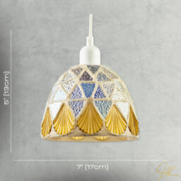 Happy Homewares Dome Shaped Pendant Ceiling Light Shade With Structured Mosaic Glass - thumbnail 7
