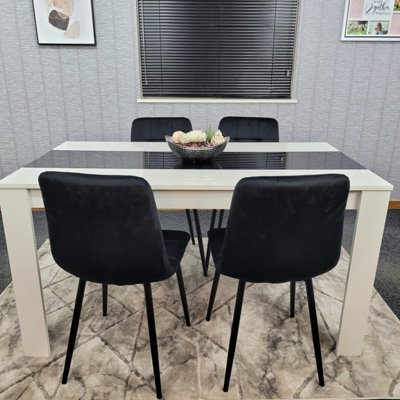 Kosy Koala Modern Dining Table Set With 4 Black Chairs Dining Room Furniture - image 1