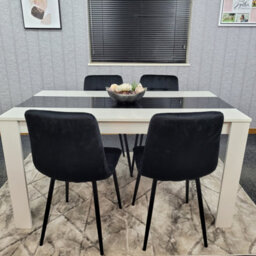 Kosy Koala Modern Dining Table Set With 4 Black Chairs Dining Room Furniture - thumbnail 1
