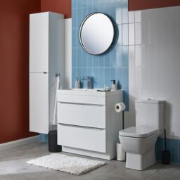 GoodHome Elland Matt Black Freestanding Toilet Roll Holder Stand (H)700mm (W)190mm - thumbnail 4