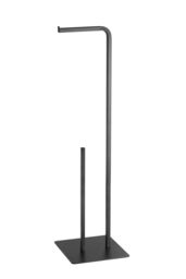 GoodHome Elland Matt Black Freestanding Toilet Roll Holder Stand (H)700mm (W)190mm - thumbnail 2
