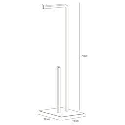 GoodHome Elland Matt Black Freestanding Toilet Roll Holder Stand (H)700mm (W)190mm - thumbnail 3