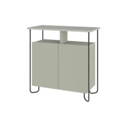 Fwstyle Cornea 2 Door Open Shelf Sage Green Sideboard Storage Unit (H) 80 (W) 80 (D) 40Cm - thumbnail 4