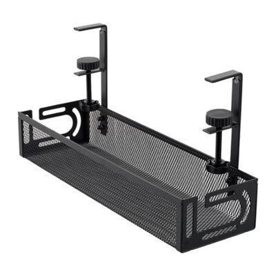Under Desk Cable Management Tray Wire Organizer Power Strip Holder Storage Rack Black - image 1