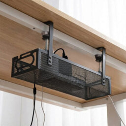 Under Desk Cable Management Tray Wire Organizer Power Strip Holder Storage Rack Black - thumbnail 4