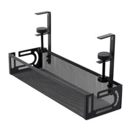 Under Desk Cable Management Tray Wire Organizer Power Strip Holder Storage Rack Black