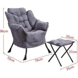 Versatile Dark Grey Armchair With Footstool - thumbnail 2