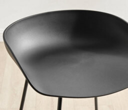 Furniturebox Set Of 2 Harper Black Scandinavian Inspired Molded Plastic Counter Stools With Black Metal Legs - thumbnail 3
