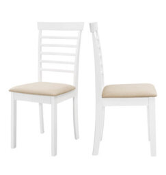 Hallowood Furniture Ledbury Wooden Chair With Fabric Seat Pad In White Painted Finish (Pair) - thumbnail 1
