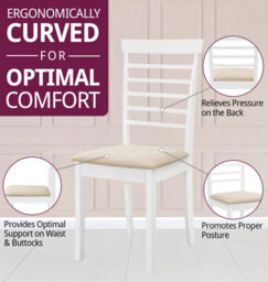 Hallowood Furniture Ledbury Wooden Chair With Fabric Seat Pad In White Painted Finish (Pair) - thumbnail 4