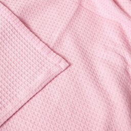 Homescapes Organic Cotton Waffle Blanket/ Throw Pink, 280 X 230 Cm - thumbnail 5