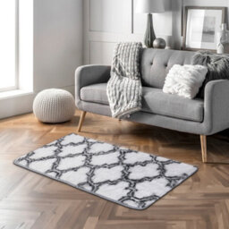 Living And Home Modern Rectangle Geometric Indoor Shag Area Rugs Plush Fluffy Carpets 60X120 Cm - thumbnail 2
