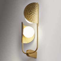 Luminosa Lighting Luminosa Tropic Ii Modern Wall Lamp Brass 2Xg9 White Shade - thumbnail 2
