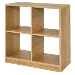Costway 4-Cube Wooden Bookcase 2-Tier Open Back Bookshelf Modern Display Shelf - thumbnail 2