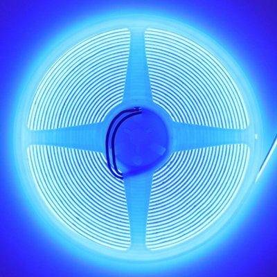 Long Life Lamps Company Blue Led Tape Strip Light 10 Metres 24V Continuous Cob Illumination Ip20 With Driver - image 1