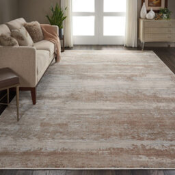 Beige Modern Luxurious Abstract Jute Latex Backing Easy To Clean Rug For Living Room Bedroom And Dining Room-66 X 230Cm (Runner) - thumbnail 1