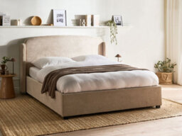 Beliani Ottoman Bed Fabric Bernay 160 X 200 Cm (Eu King Size) Taupe - thumbnail 2