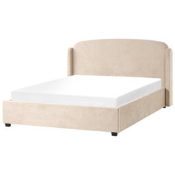 Beliani Ottoman Bed Fabric Bernay 160 X 200 Cm (Eu King Size) Taupe - thumbnail 4