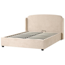 Beliani Ottoman Bed Fabric Bernay 160 X 200 Cm (Eu King Size) Taupe - thumbnail 5