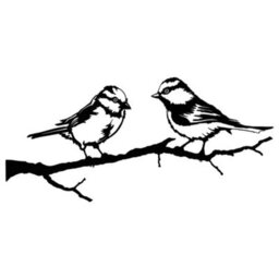 Betley Butterfly Blue Tit Branch Stand Metal Black Silhouette Tree Or Fence Mountable Decoration - 15Cm X 25Cm X 1.5Cm - thumbnail 2