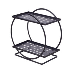 Thehotsale Metal Double-Tier Freestanding Cosmetic Organiser In Black - thumbnail 5