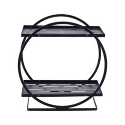Thehotsale Metal Double-Tier Freestanding Cosmetic Organiser In Black - thumbnail 3