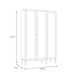 Furniture To Go Wensley 3 Door Wardrobe In Light Grey And Oak - thumbnail 8