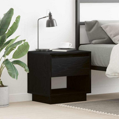Berkfield Bedside Cabinet Black Oak 45X34X48 Cm Engineered Wood - image 1