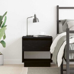 Berkfield Bedside Cabinet Black Oak 45X34X48 Cm Engineered Wood - thumbnail 4